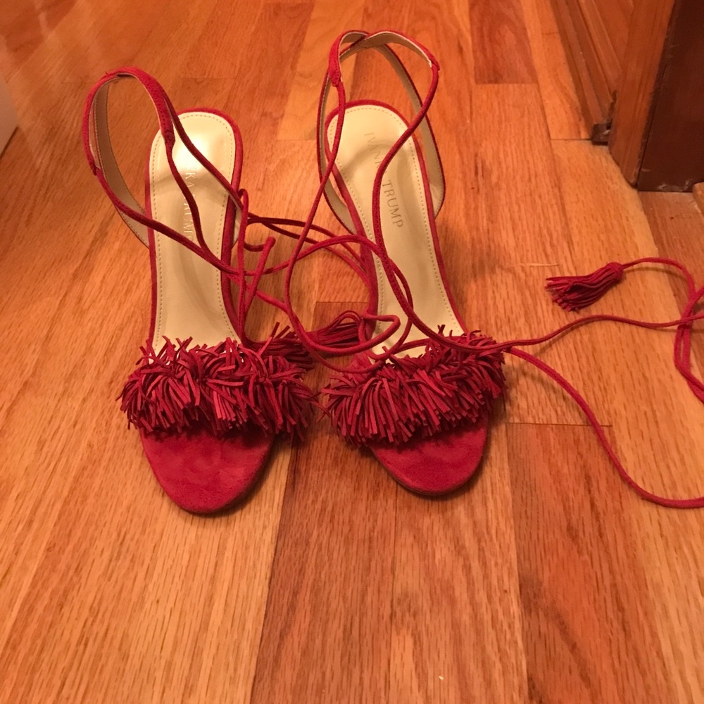 Ivanka Trump Red Fringe Sandals